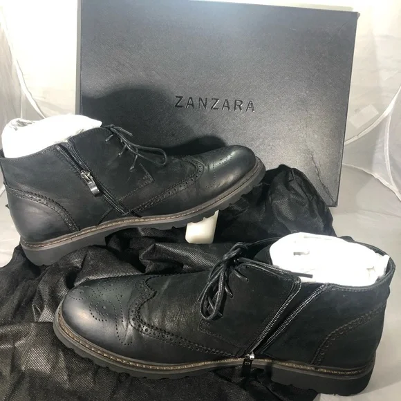 Zanzara | Shoes | Zanzara Ancona Wingtip Brogue Black  display picture 3
